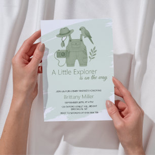 Invitation Fête de bébé Little Explorer sans genre
