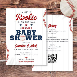 Invitation Fête de Bébé Little Rookie Baseball Tout En Un