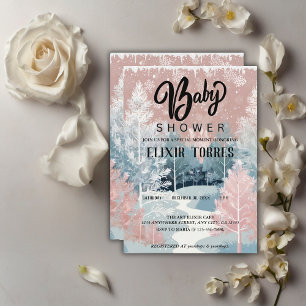 Invitation Fête de Bébé Moderne à l'Aquarelle sur le Thème de