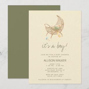 Invitation Fête de bébé neutre et terreuse