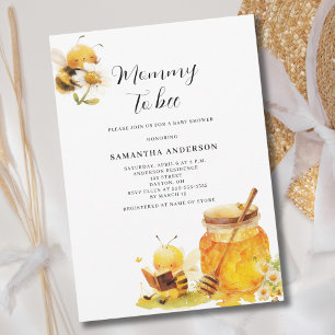 Invitation Fête de bébé neutre Maman Devenue Abeille
