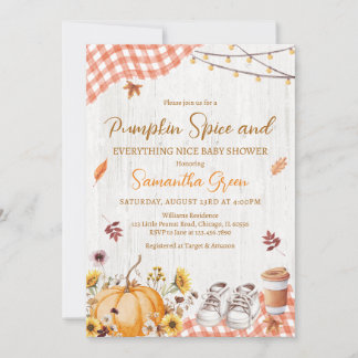 Invitation Fête de Bébé Neutre Pumpkin Spice Everything Nice