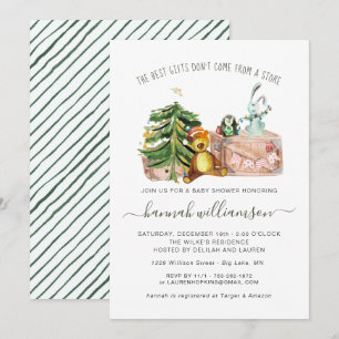 Invitation Fête de bébé Noël d'hiver Genre Neutre