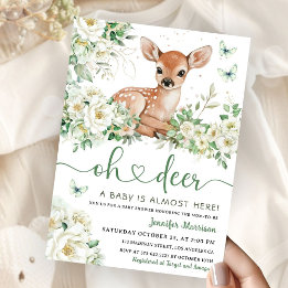Invitation Fête de bébé «Oh Deer» Mixte
