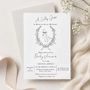 Invitation Fête de bébé oie élégante et chic