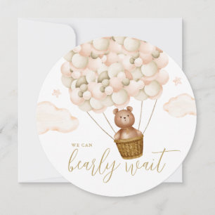 Invitation Fête de bébé ours en peluche Gold We Can Bearly Wa