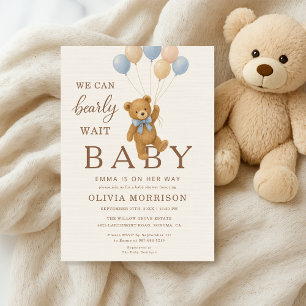 Invitation Fête de Bébé Ourson Nous pouvons à peine attendre