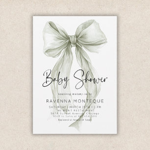 Invitation Fête de bébé personnalisée avec nœud sage Prépa