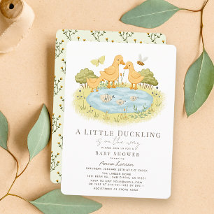Invitation Fête de Bébé Petite Caneton Famille de Canards sur