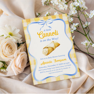Invitation Fête de Bébé Petits Cannoli Jaunes Italiens