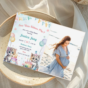 Invitation Fête de Bébé Photo de Fête de Naissance Chat Chato