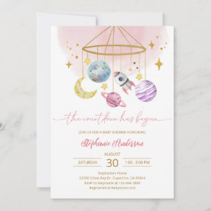 Invitation Fête de Bébé Planètes Espace Extra-Atmosphérique