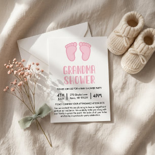 Invitation Fête de Bébé pour la Première Fois Grand-mère Fill