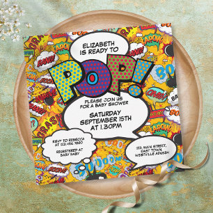Invitation Fête de Bébé Prêt à éclore Moderne Bande Dessinée