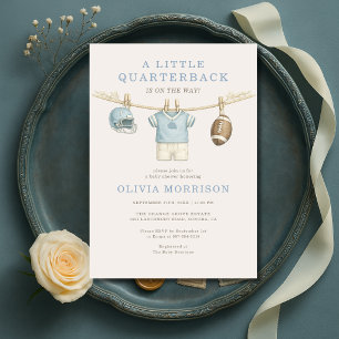 Invitation Fête de bébé Quarterback Football Linge à Laver