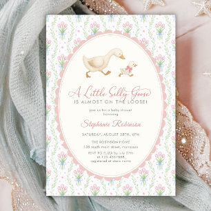 Invitation Fête de Bébé Rose Prépa Grandmilléniale Canard Fou