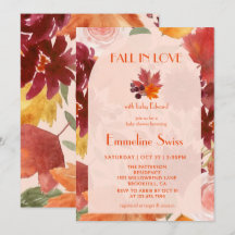 Fête de Bébé Rustique Feuillage d'Automne Tombez a