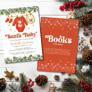 Invitation Fête de bébé sur le thème de Noël avec demande de