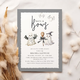 Invitation Fête de Bébé sur le thème d'Halloween avec Chauves