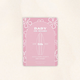 Invitation Fête de bébé sur planche de surf - Genre Neutre Pe