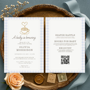 Invitation Fête de bébé tout-en-un: Le bébé brasse du café po