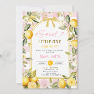 Invitation Fête de bébé Une petite douce Lemon rose