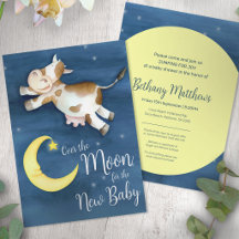 Fête de bébé vache sautant par-dessus la lune