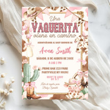 Fête de bébé Vaquerita rose en espagnol