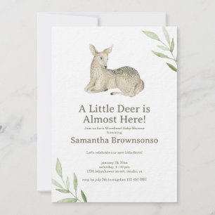 Invitation Fête de bébé Woodland Deer