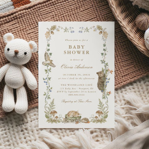 Invitation Fête de bébé Woodland Storybook