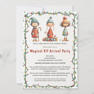 Invitation Fête de Bienvenue de l'Elf   Célébration d'Arrivée