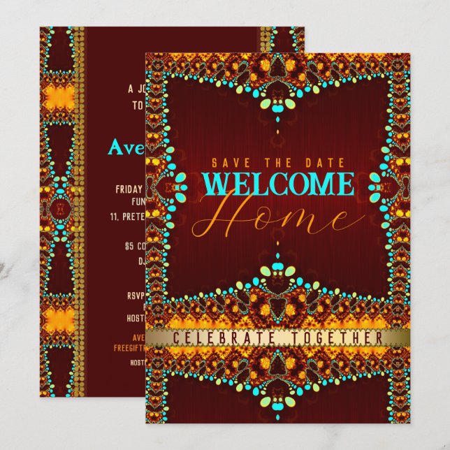 Invitation Fête de bienvenue en Bohême orientale (Devant / Derrière)