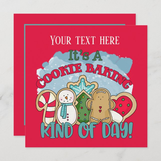 Invitation fête de biscuits de Noël (Devant / Derrière)