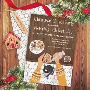 Invitation Fête de biscuits de Noël
