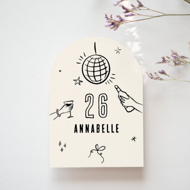 Invitation fête de boisson d'anniversaire à l'arc dessinée ma (Créateur téléchargé)