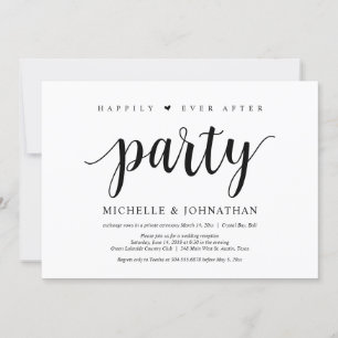 Invitation Fête de bonheur éternel, mariage en fuite