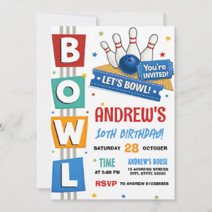 Invitation Fête de Bowling sur Mesure