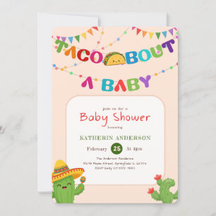 Invitation Fête de cactus boho taco à propos d'une baby showe