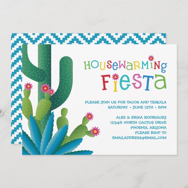 Invitation Fête de Cactus House (Devant / Derrière)