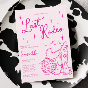 Invitation Fête de chaise rose moderne Dernière Rodéo de Rodé