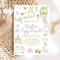 Fête de chasse aux œufs de Pâques rose et vert