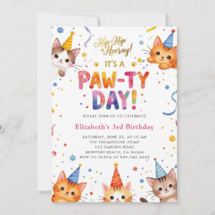 Invitation Fête de chat Chats colorés Enfants Anniversaire ad