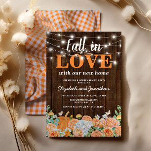 Invitation Fête de Chauffage de Maison de Campagne d'Automne
