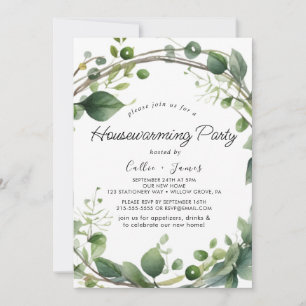 Invitation Fête de Chauffage Maison avec une végétation Luxur