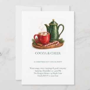 Invitation Fête de Chocolat Chaud de Noël Cocoa et Joie