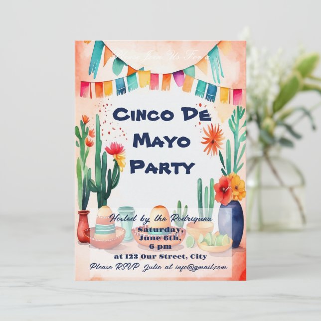 Invitation Fête de Cinco De Mayo (Debout devant)