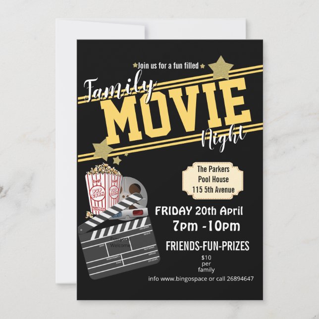 Invitation Fête de cinéma, soirée cinéma PTA (Devant)