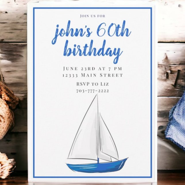 Invitation Fête de cocktail chic bleu naval  (Créateur téléchargé)