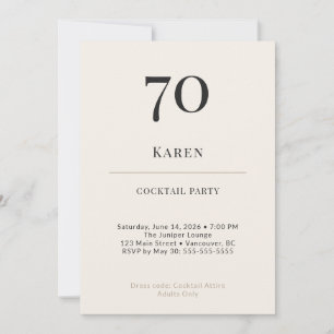 Invitation Fête de cocktail d'anniversaire minimaliste modern