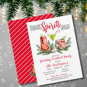 Invitation Fête de Cocktail de Fêtes pour Mettre les Esprits